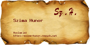 Szima Hunor névjegykártya